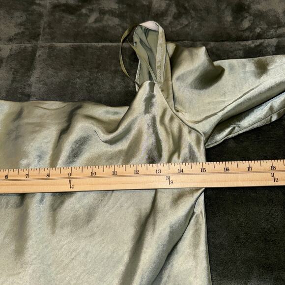 Princess Polly Maia Long Sleeve Mini Dress Women's 6 Sage Green Cowl Neck - Picture 7 of 9